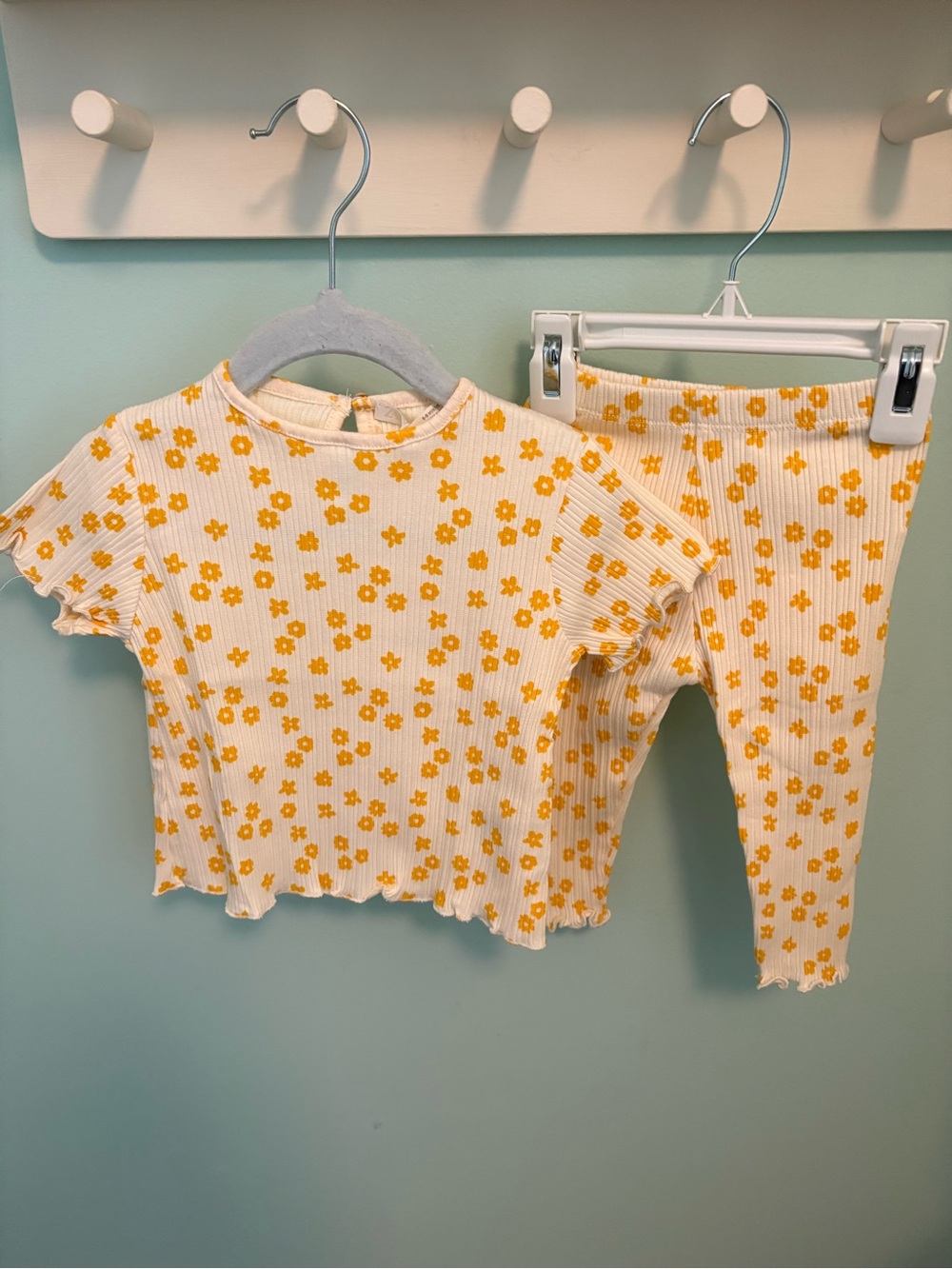 Zara Ribbed Floral Matching Set